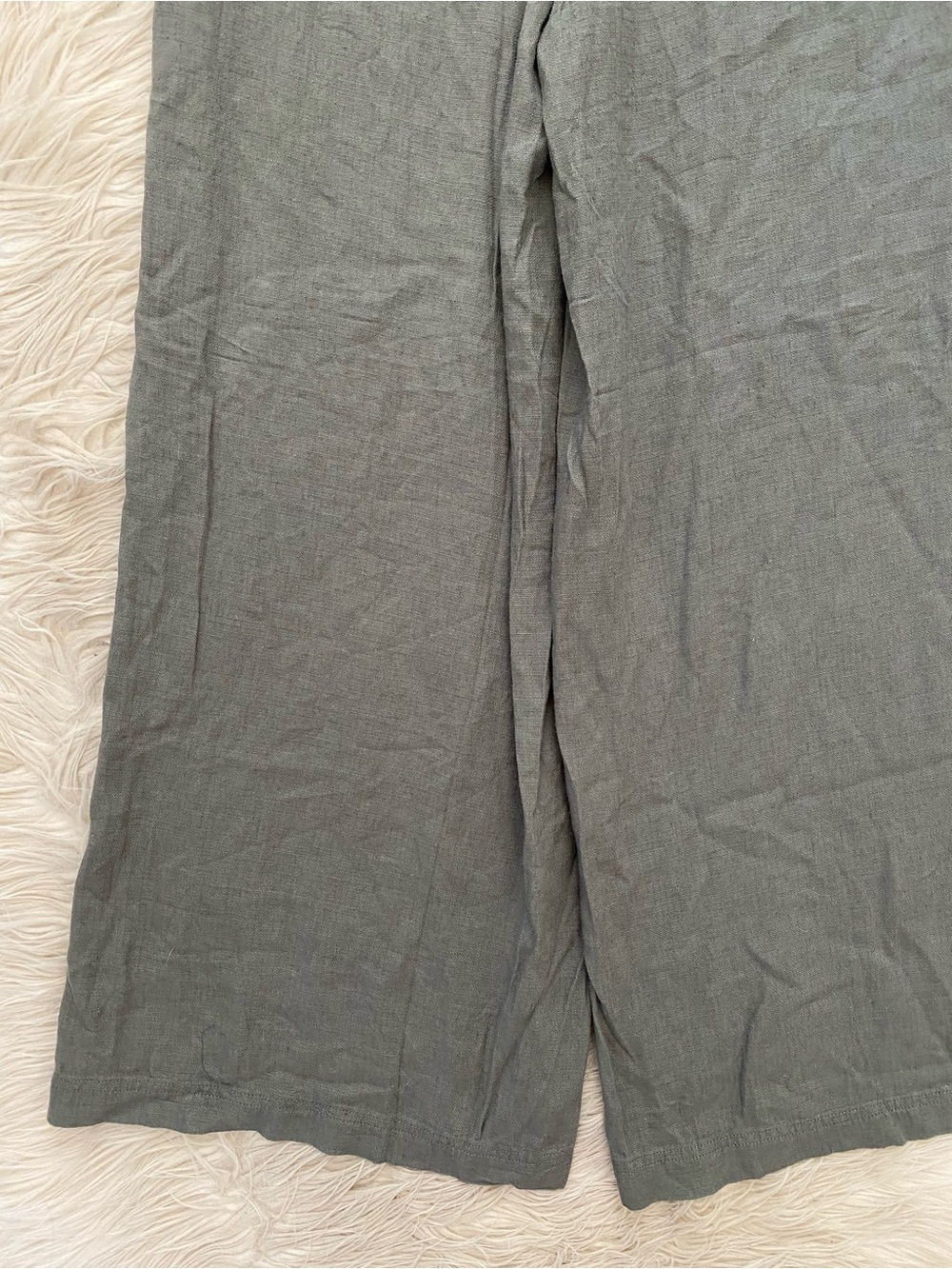 Splendid Gray Linen Blend Wide Leg Pull On Pants Trouser Minimalist Neutral M - Picture 9 of 10